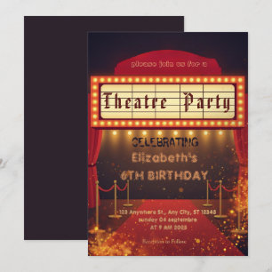 Theater-Markisen-Party-Einladung – Geburtstagseinl Einladung