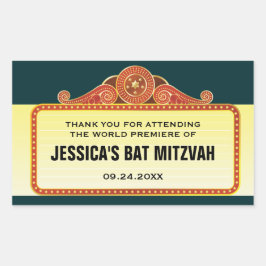 Theater Marquee Bar Bat Mitzvah Rechteckiger Aufkleber