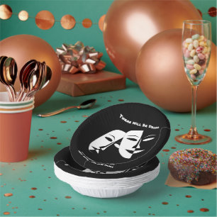 Theater Mask Comedy Tragedy Schwarz-weiß Drama Pappteller