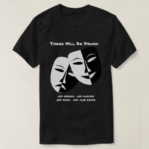 Theater Mask Comedy Tragedy Schwarz-weiß Drama T-Shirt