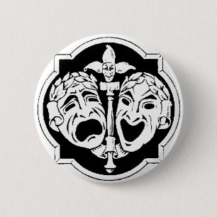 Theater-Masken Button