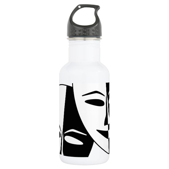 Theater-Masken Trinkflasche (Vorderseite)