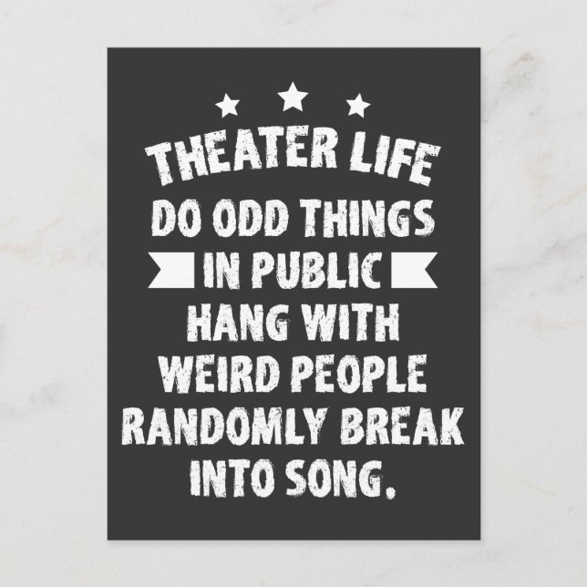 Theater Nerd Funny Musical Theater Thespio Postkarte (Vorderseite)