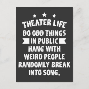 Theater Nerd Lustiges Musical Theater Thespian Postkarte