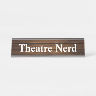 Theater-Nerd Lustiges Retro-Holzmaserung-Paneling Schreibtischnamensplakette