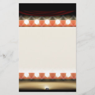 Theater oder Kino mit Glühlampezeichen der Art Briefpapier