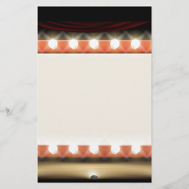 Theater oder Kino mit Glühlampezeichen der Art Briefpapier (Vorderseite)
