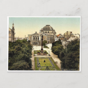 Theater und Promenade, Halle, Deutschland, Sachsen Postkarte