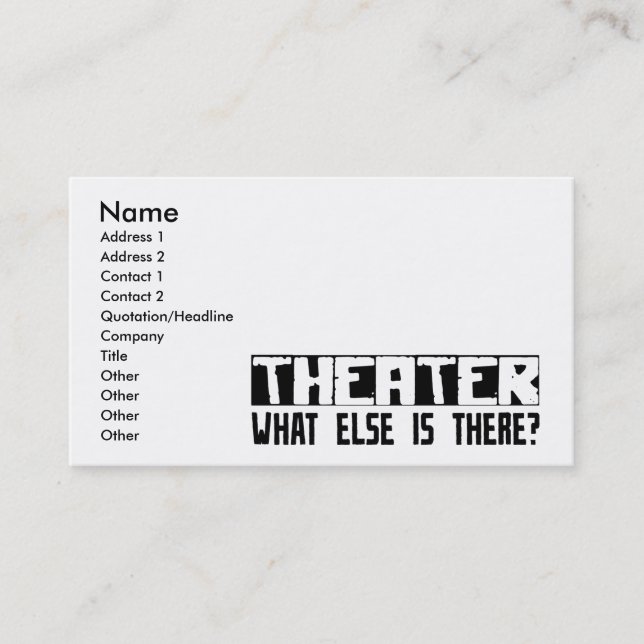 Theater, was sonst dort ist? visitenkarte (Vorderseite)