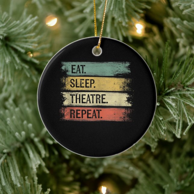 Theater wiederholen Theater Tech Geschenke Schausp Keramik Ornament (Baum)