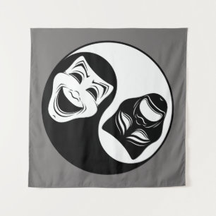 Theater Yin Yang Design - Komödie und die Masken d Wandteppich