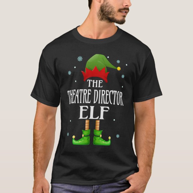 Theaterdirektorin Elf Xmas Familie Matching Weihna T-Shirt (Vorderseite)
