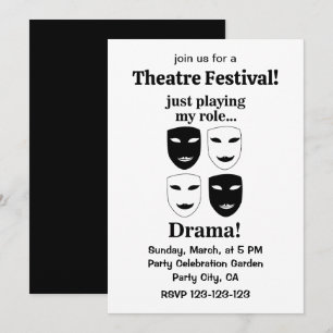 Theaterfestival Theater Maske Drama Aufführung Einladung