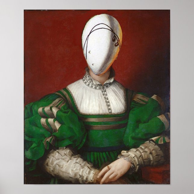 Theaterkostüm von FRAU IN GRÜNEM DRESS Poster (Vorne)