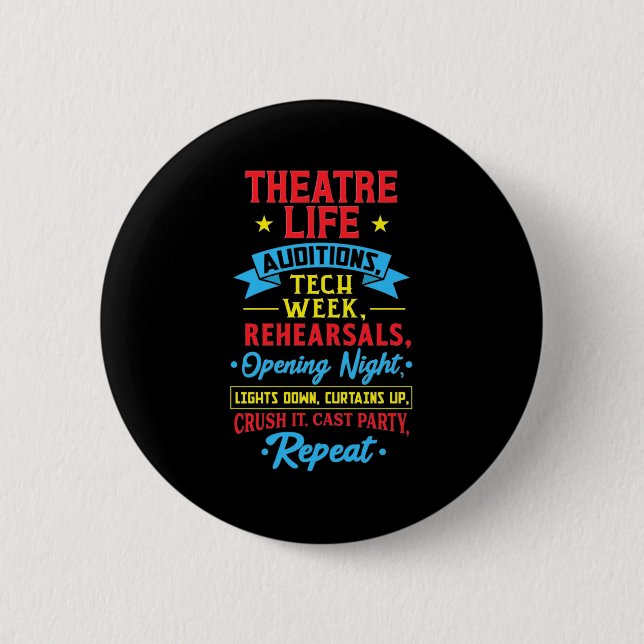 Theaterleben für Schauspieler Button (Vorderseite)