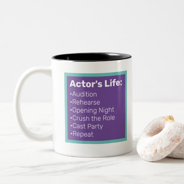 Theaterliebhaber Zweifarbige Tasse (Mit Donut)