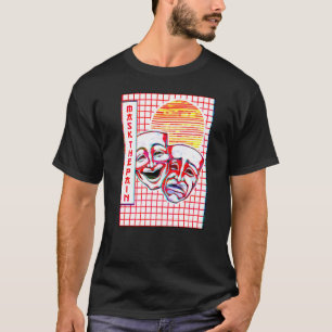Theatermaske Vaporwave ästhetische Drama Comedy un T-Shirt
