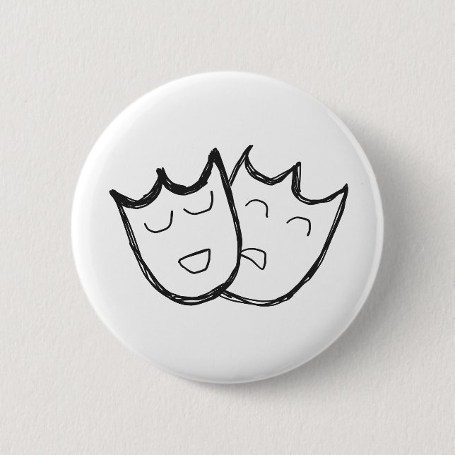 Theatermasken Button (Vorderseite)