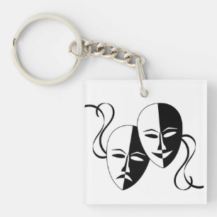 Theatermasken Kunst Schlüsselanhänger