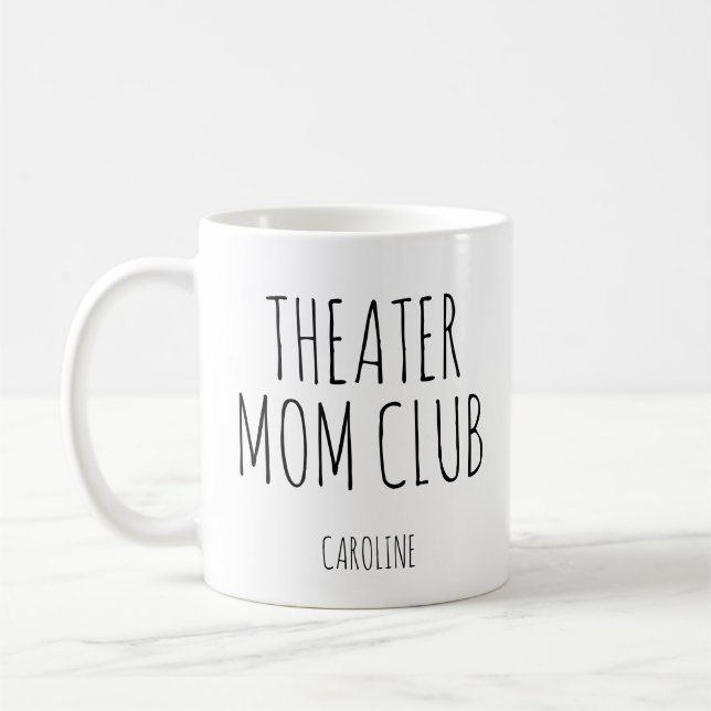 Theatermutter Personalisierter Name Dramaclub Elte Kaffeetasse (Links)