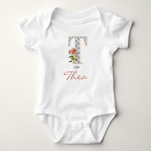  Theatername Blütenbrief T Pink Flower Girl Baby Strampler