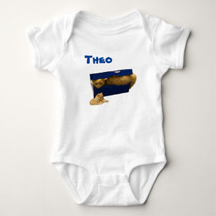 Theatername mit Katze in einer Box, Baby Bodysuit Strampler