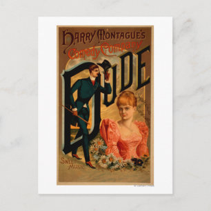 Theaterplakat für Harry Montagues Komödie "Dude" Postkarte