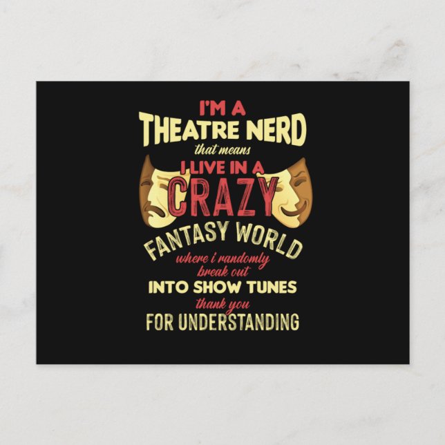 Theaterschauspielerin Theater Nerd Bühne Musik Postkarte (Vorderseite)