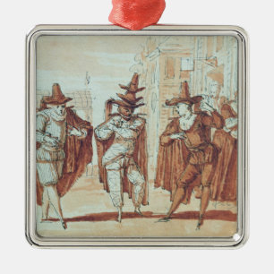 Theaterszene Silbernes Ornament