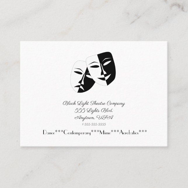 Theatertanzgesellschaft Business Card Visitenkarte (Vorderseite)