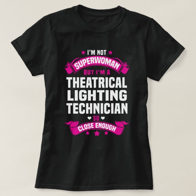 Theatraler Lichttechniker T-Shirt (Design vorne)