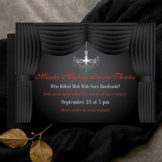 Theatrales Erwachsenenmord Mystery Dinner Party Einladung