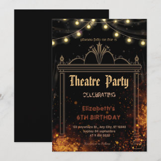 Theatre Marquee Party Invitation – Birthday invite Einladung