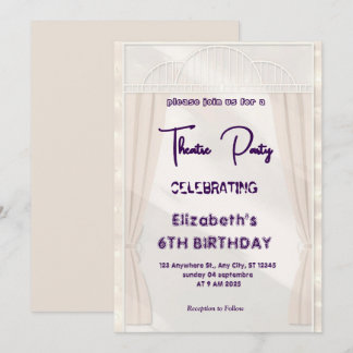 Theatre Marquee Party Invitation – Birthday invite Einladung