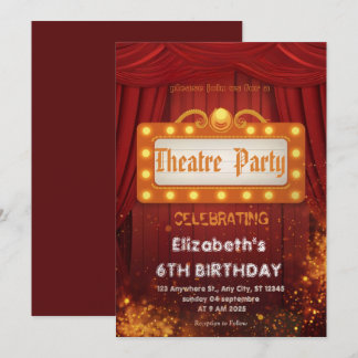 Theatre Marquee Party Invitation – Birthday invite Einladung