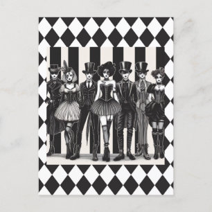 Theatrische Geschichten in Schwarz und Weiß Postkarte