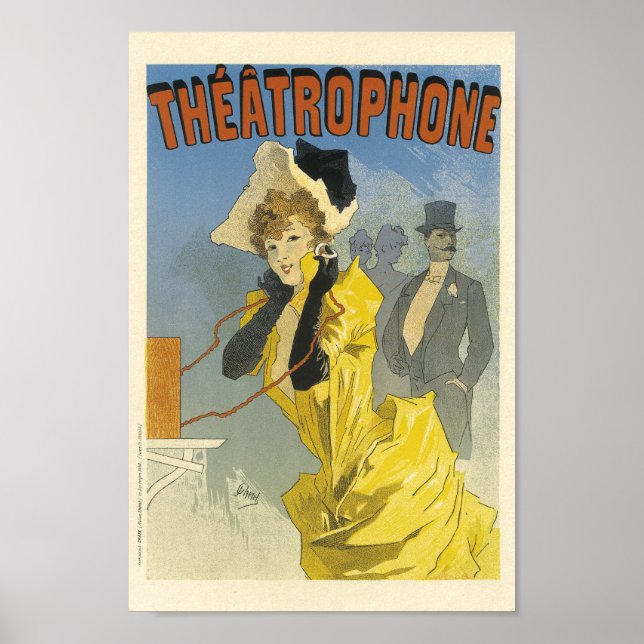 Theatrophon Vintage französische Werbung Poster (Vorne)