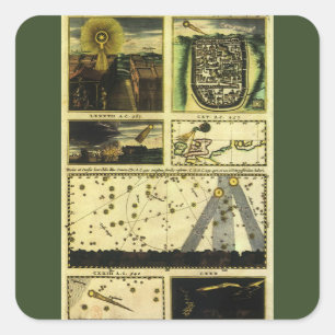 Theatrum Cometicum Comets von Stanislaw Lubienieck Quadratischer Aufkleber