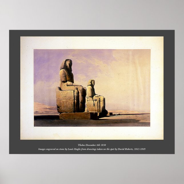 Thebes 4. Dezember 1838 David Roberts / Haghe Art Poster (Vorne)