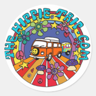 TheHippieTrip.com Runder Aufkleber