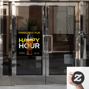 Theke Pub Kneipe Happy Hour Bier anpassen Fensteraufkleber