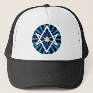 Thelema Unicursal Hexagram-Blau-Sonnendurchbruch Truckerkappe