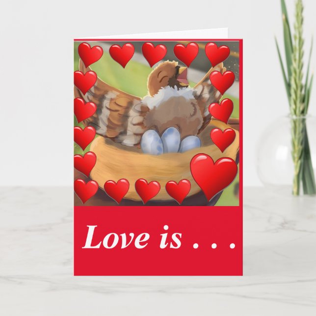 #TheLittleBirdThatChirped Valentine's Karte (Vorderseite)