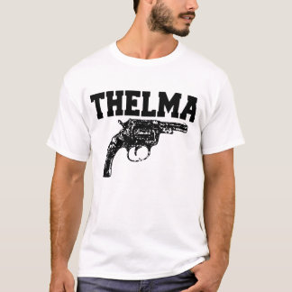 Thelma und Louise SCHIESSEN Bild Set von grauem T-Shirt