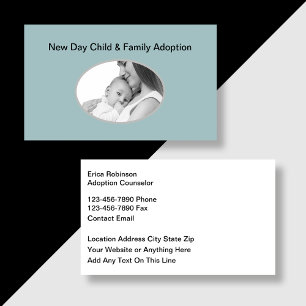 Thema Adoption von Kindern und Familien Visitenkarte