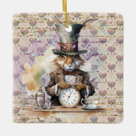 Thema Alice im Wunderland des Kaninchenschmucks Keramikornament