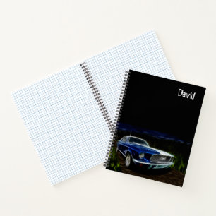 Thema Auto Schwarz für Jungen Notizbuch