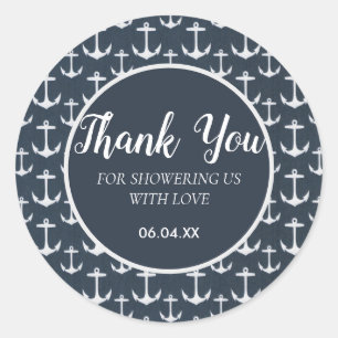 Thema Babydusche Ocean Sailboat Sea Lake Runder Aufkleber