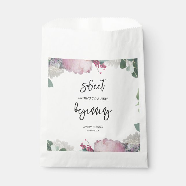 Thema Blumenhochzeit Geschenktütchen (Vorderseite)