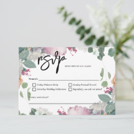 Thema Blumenhochzeit RSVP Karte